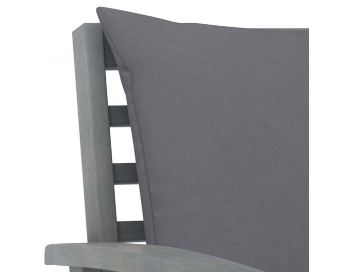 Sonata Set mobilier grădină cu pernă, 5 piese, gri, lemn masiv acacia