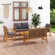 Sonata Set mobilier de grădină cu perne, 5 piese, lemn masiv acacia