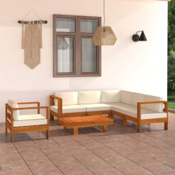 Sonata H Градински комплект с възглавници, 7 части, 100x60 см, акациево дърво - Seturi pentru exterior