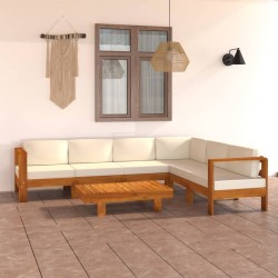 Sonata H Градински комплект с възглавници, 7 части, 100x60 см, акациево дърво - Seturi pentru exterior