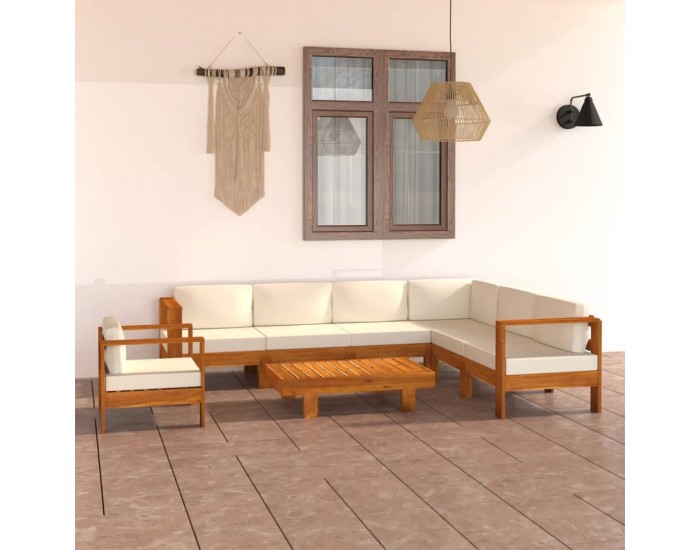Sonata H Градински комплект с възглавници, 8 части, 100x60 см, акациево дърво