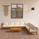 Sonata Set fotoliu de grădină cu 9 piese și perne, 100x60 cm, lemn de salcâm