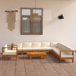 Sonata H Градински комплект с възглавници, 10 части, 100x60 см, акациево дърво - Seturi pentru exterior