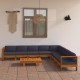 Sonata Set mobilier grădină perne gri închis, 9 piese, lemn acacia
