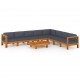 Sonata Set mobilier grădină perne gri închis, 9 piese, lemn acacia