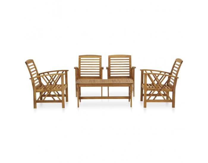 Sonata Set mobilier de grădină, 5 piese, lemn masiv de acacia