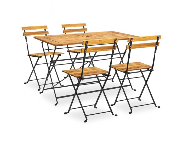 Sonata Set mobilier de exterior pliabil, 5 piese, lemn masiv de acacia