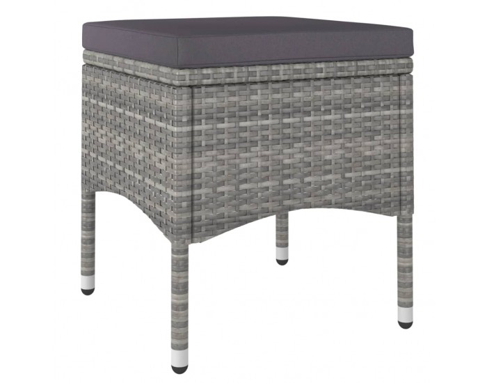Sonata Set mobilier grădină, 5 piese, gri, poliratan/sticlă tratată