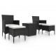 Sonata Set mobilier bistro grădină 5 piese negru poliratan și sticlă