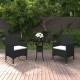 Sonata H Градински трапезен комплект, 3 части, полиратан, черен