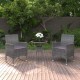 Sonata H Градински трапезен комплект, 3 части, полиратан, сив