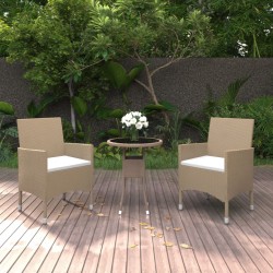 Sonata H Градински трапезен комплект, 3 части, полиратан бежов - Seturi pentru exterior