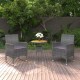 Sonata H Градински трапезен комплект, 3 части, полиратан, сив