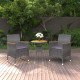 Sonata Set mobilier de grădină, 3 piese, gri, poliratan