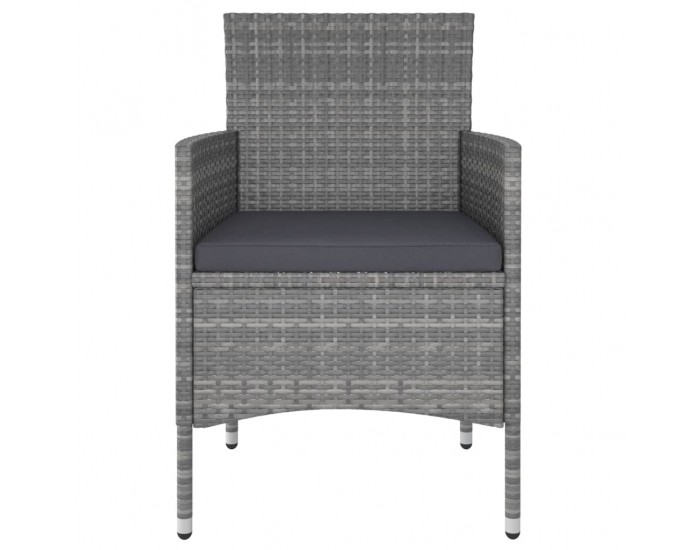 Sonata Set mobilier de grădină, 5 piese, gri, poliratan