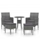 Sonata Set mobilier de grădină, 5 piese, gri, poliratan