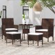 Sonata Set mobilier de grădină, 5 piese, maro, poliratan