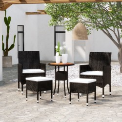 Sonata H Градински комплект, 5 части, полиратан, черен - Seturi pentru exterior