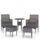 Sonata Set mobilier de grădină, 5 piese, gri, poliratan