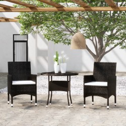 Sonata H Градински трапезен комплект, 3 части, полиратан, черен - Seturi pentru exterior