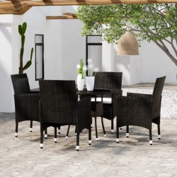 Sonata H Градински трапезен комплект, 5 части, полиратан, черен - Seturi pentru exterior