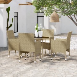 Sonata H Градински трапезен комплект, 5 части, полиратан, бежов - Seturi pentru exterior