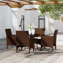 Sonata H Градински комплект, 5 части, полиратан, кафяв - Seturi pentru exterior