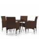 Sonata Set mobilier de grădină, 5 piese, maro, poliratan