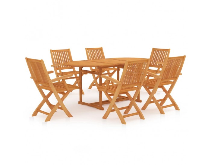 Sonata H Градински трапезен комплект, 7 части, тиково дърво масив
