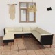 Sonata Set mobilier de grădină cu perne, 9 piese, negru, poliratan