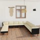 Sonata Set mobilier de grădină cu perne, 12 piese, negru, poliratan