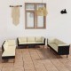 Sonata Set mobilier de grădină cu perne, 9 piese, negru, poliratan