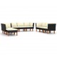 Sonata Set mobilier de grădină cu perne, 9 piese, negru, poliratan