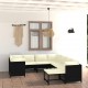 Sonata Set mobilier de grădină cu perne, 9 piese, negru, poliratan