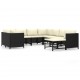 Sonata Set mobilier de grădină cu perne, 9 piese, negru, poliratan