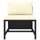 Sonata Set mobilier de grădină cu perne, 9 piese, negru, poliratan