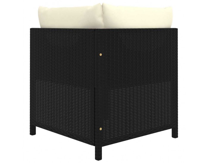 Sonata Set mobilier de grădină cu perne, 8 piese, negru, poliratan