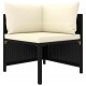 Sonata Set mobilier de grădină cu perne, 8 piese, negru, poliratan