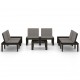 Sonata Set mobilier de grădină cu perne, 6 piese, gri, plastic
