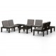 Sonata Set mobilier de grădină cu perne, 6 piese, gri, plastic