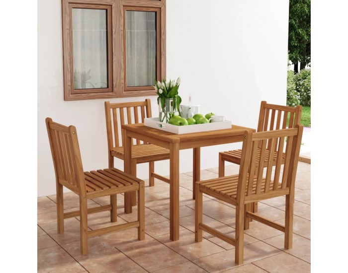 Sonata H Градински комплект за хранене, 5 части, 80x80 см, масивно тиково дърво