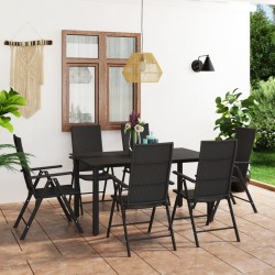 Sonata H Градински трапезен комплект, 7 части, черен - Seturi pentru exterior