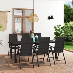 Sonata H Градински трапезен комплект, 7 части, черен - Seturi pentru exterior