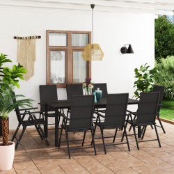 Sonata H Градински трапезен комплект, 9 части, черен - Seturi pentru exterior