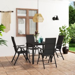 Sonata H Градински трапезен комплект, 5 части, черен - Seturi pentru exterior