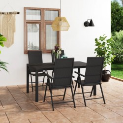 Sonata H Градински трапезен комплект, 5 части, черен - Seturi pentru exterior