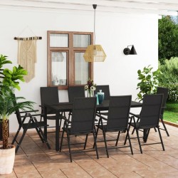 Sonata H Градински трапезен комплект, 9 части, черен - Seturi pentru exterior