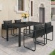 Sonata H Градински трапезен комплект, 5 части, PVC ратан, черен