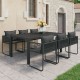 Sonata H Градински трапезен комплект, 7 части, PVC ратан, черен