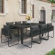 Sonata H Градински трапезен комплект, 9 части, PVC ратан, черен